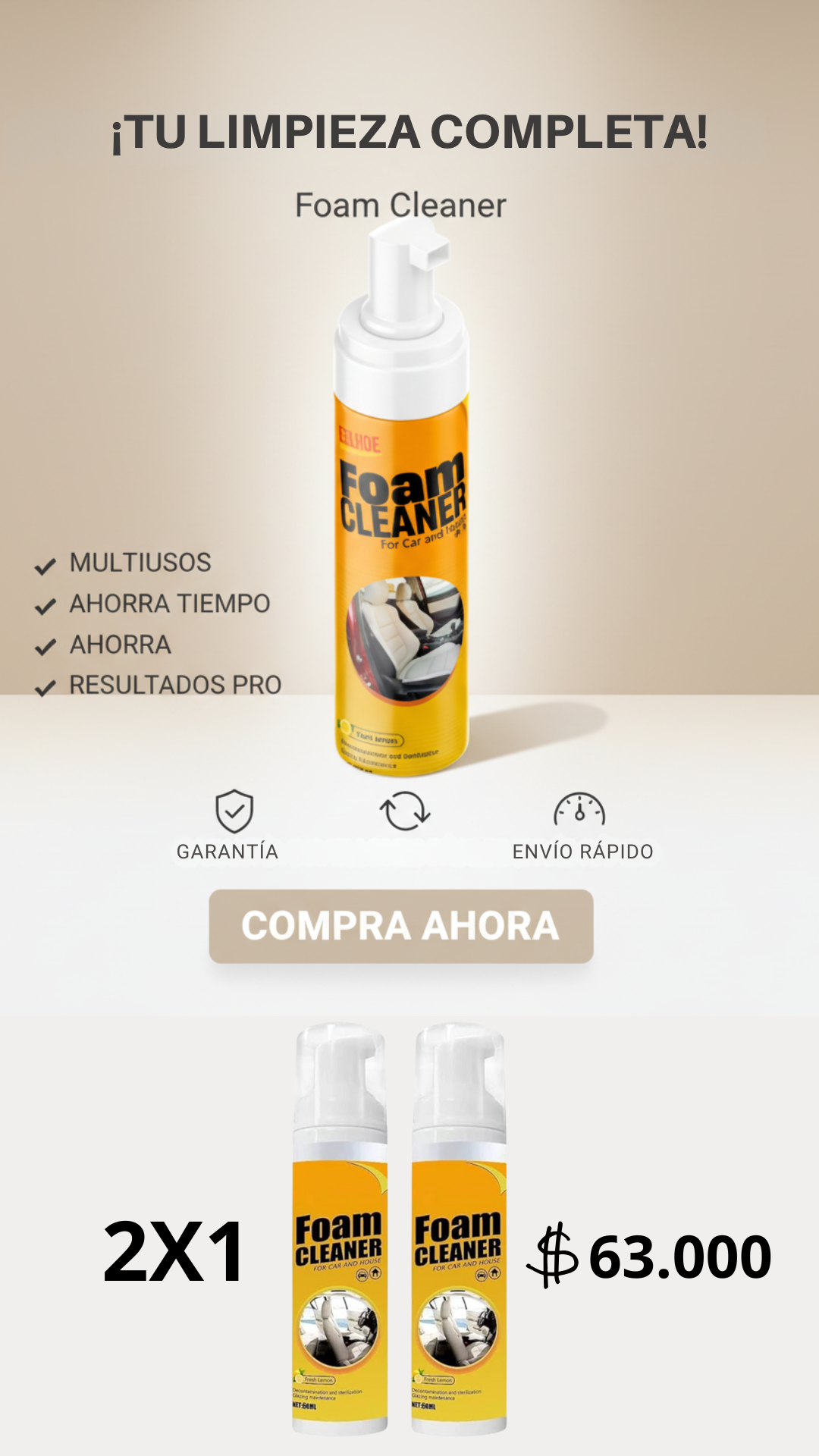 ULTRA ESPUMA LIMPIADORA TODO EN 1 | FOAM CLEANER